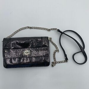 Milly Patent Leather Silver Tone Chain Bag